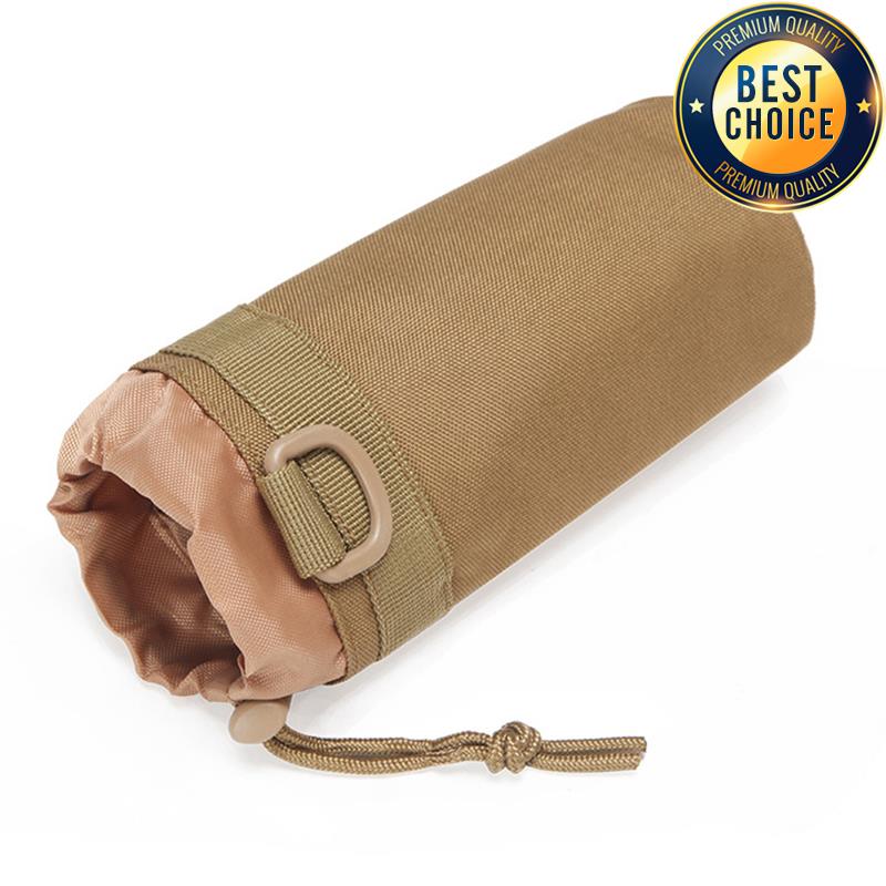 Hunting Water Bottle Pouch Outdoor Molle Kettle Pouch Holder Camping Hiking Cycling Bottle Bag Drawstring Multifunction Bottle P