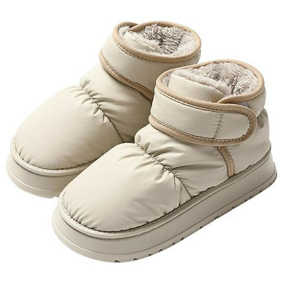 Waterproof High-Top Cotton Slippers - Thick Velvet-Lined for Extreme Cold, Autumn/Winter Outdoor Wear, Closed-Back Design