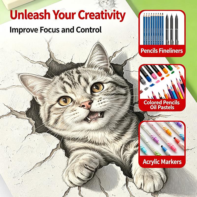 1/3Pcs Magic 3D Optical Illusion Drawing Books Visual Effect Tutorials Interesting Art Learning Supplies for Kids Hobby
