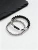 2pcs Hematite Bracelet for Men Boys,Black Gallstone Elastic Beaded Bracelet,Yoga Healing Jewelry Gift