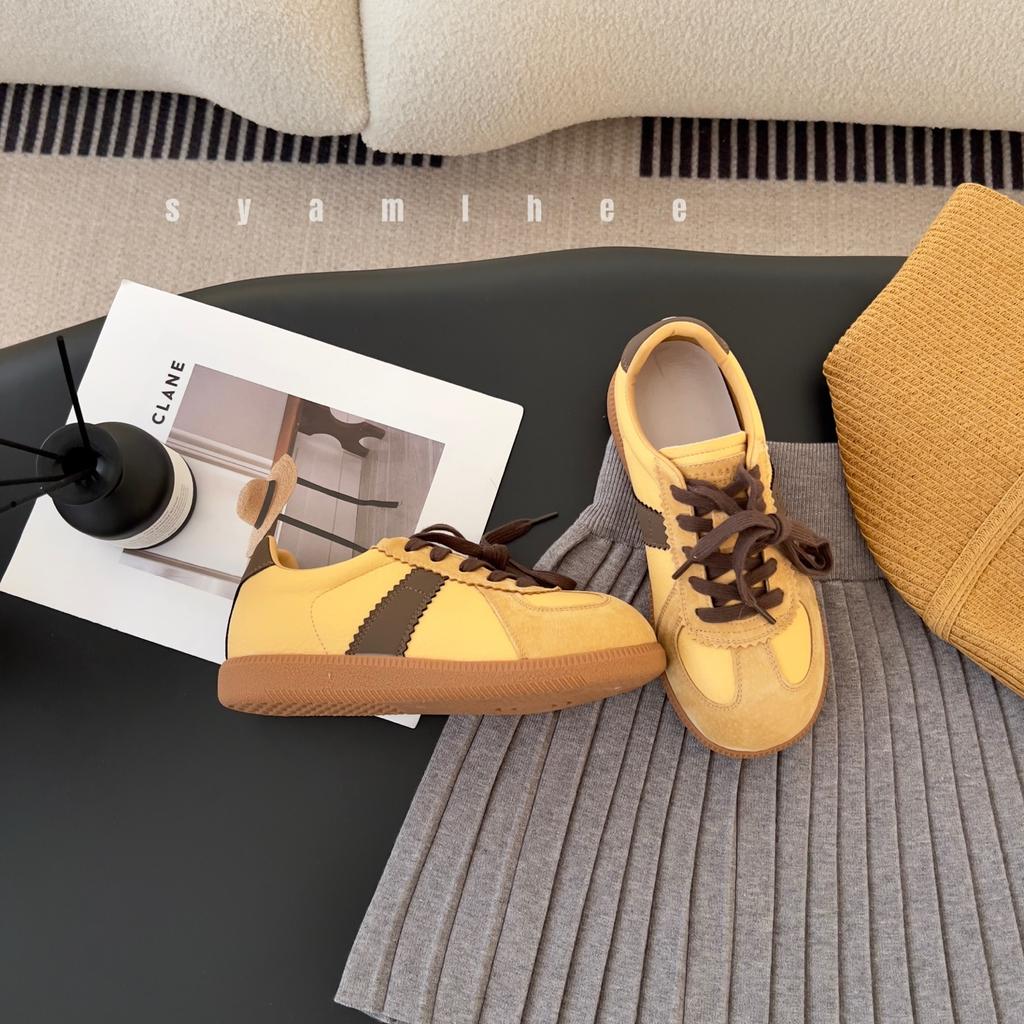 Thick-soled big-head retro women's shoes New sports and leisure shoes Round head lace-up board shoes