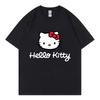 Hello Kitty Cartoon Anime Women T-shirt Summer Short Sleeve 100% Cotton Men Tee Shirts Tops 2025 New Fashion Couple Clothing
