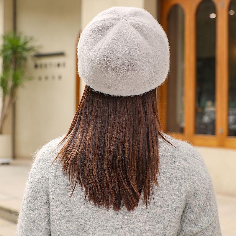 Unisex Plush Mink Fur-Look Baseball Cap with Ear Protection for Autumn/Winter