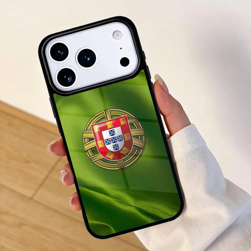 Portugal Nationalflagge Handyhülle für IPhone 17 AIR 16pro Max 15 14 13 12 11 Bumper Cover