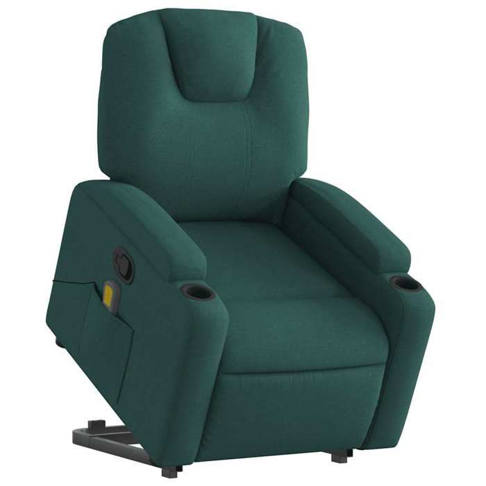 VidaXL Fauteuil inclinable de massage Vert foncé Tissu 3204386
