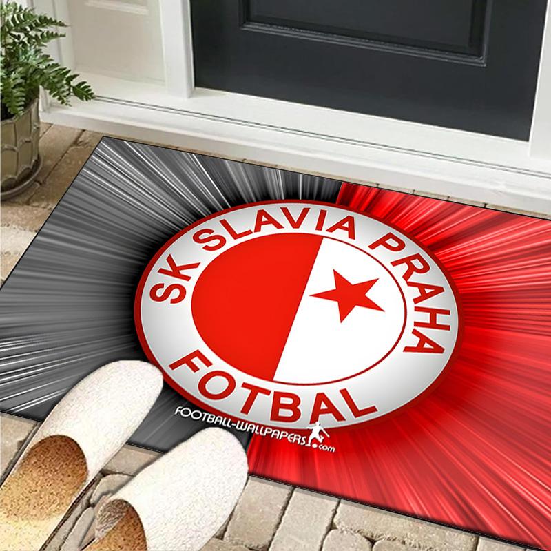 1PC rug Red And White Prague Football Carpet, Chair Rug,Area Rug for Office Bedroom living rooms bedroom, Doormat decor Christmas fan gifts