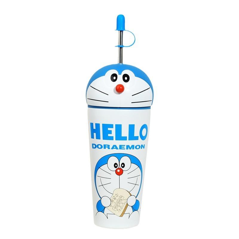 Thermos Cup Jingdong Cat Doraemon Coffee Cup Stainless Children Thermos Cup Big Cap Ice Cup Water Cup Durable Durable