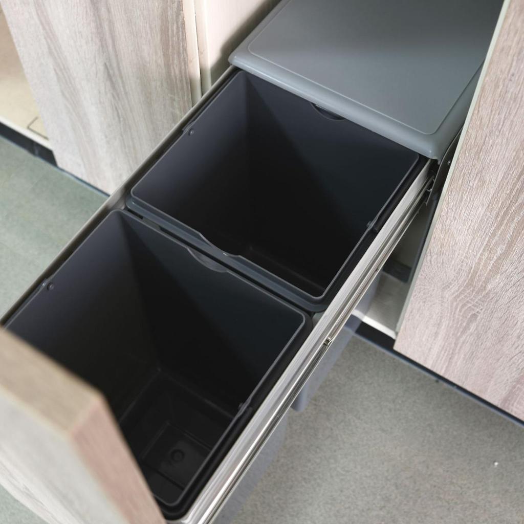 Under-Sink Pull-Out Double Bucket Trash Can with Lid