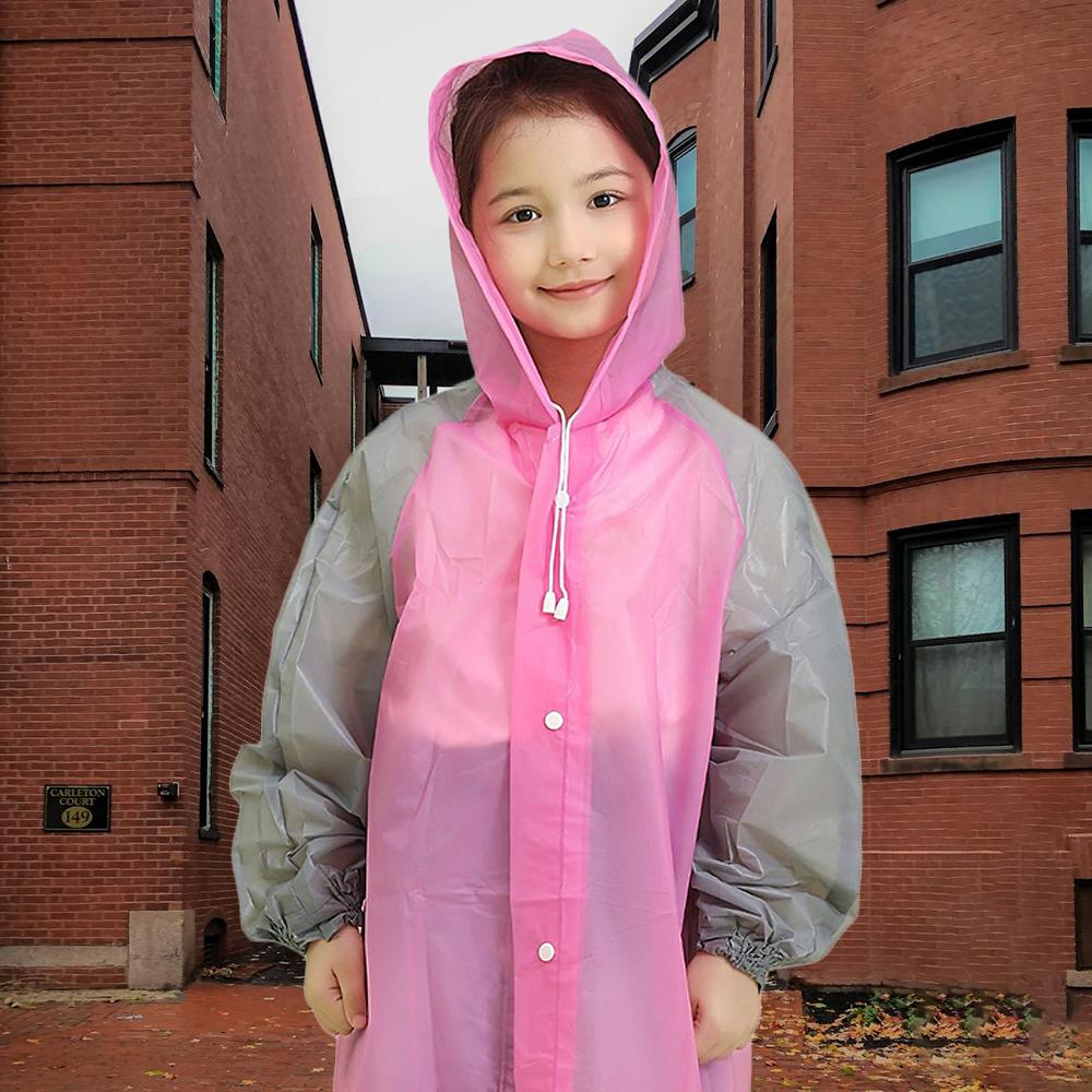 New Non-disposable Children's Full-body Raincoat Primary School Students One-piece Thickened Raincoat EVA Children's Raincoat
