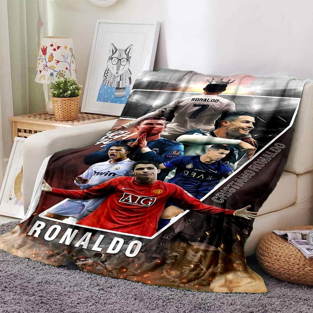 Ronaldos Iconic Moment Printed Flannel Breathable and Warm Blanket, a Stylish Home Gift, Suitable for Home, Office and Bedspread Use. 0713a12