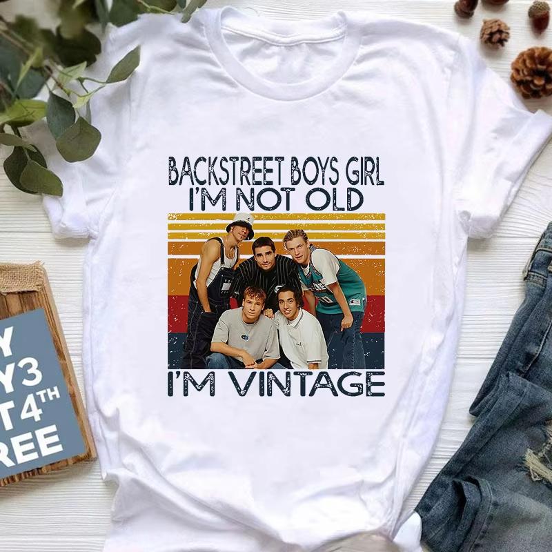 Nyári Backstreet Boys pólók Rock Band Rövid ujjú Rock Női Utcai Trend Pop Alkalmi Harajuku Grafikus Női Pólók