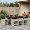 Garden Dining Set with Cushions 9 pcs Light Grey Poly Rattan
