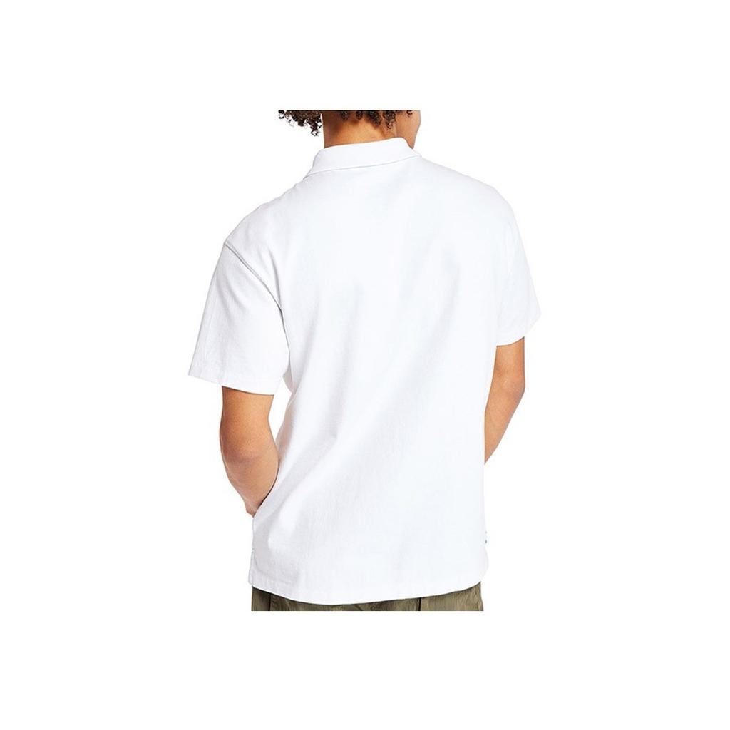 Timberland Zipper Mesh Pocket Short Sleeve Polo Shirt Men tops White A1ZUE100