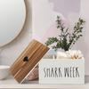 1pc Tampon Organizer, Farmhouse Style Bathroom Organizer Container, Country Style Wooden Bathroom Organizer with Cover