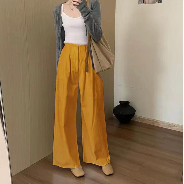 2026 Korean Style High Waist Wide-Leg Casual Pants: Early Spring Fashion Drape, Versatile and Slimming