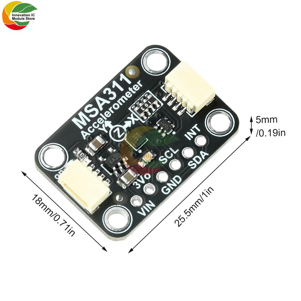 Dc 3-5V Msa311 Three-Axis Accelerometer Module Flight Control Sensor Compatible With Stemma Qt/Qwiic Pin Without Soldering