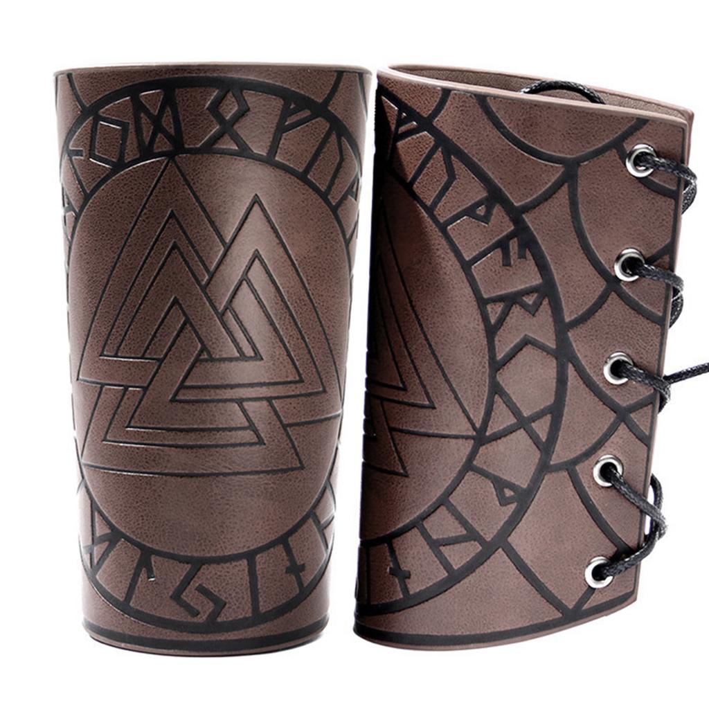 Gauntlet Wristband PU Leather Medieval Vambrace Arm Guards Archery Bracer Viking Wrist Guard Men Women Fancy Dress Props