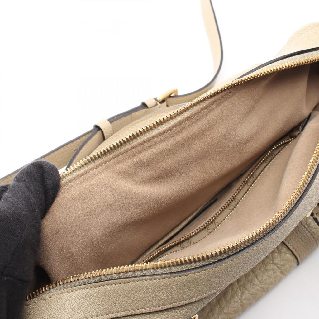 Used LOEWE PASEO BAG 2WAY Handbag Leather Beige Used Women