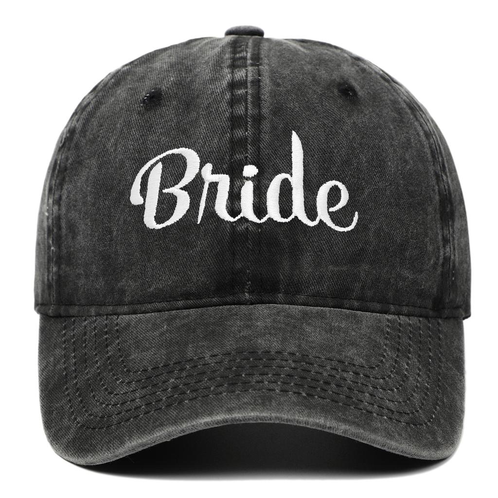 Retro Washed Cotton Bride Groom Baseball Cap Outdoor Sunshade Solid Color Logo Vintage Soft Top Duck Tongue Cap
