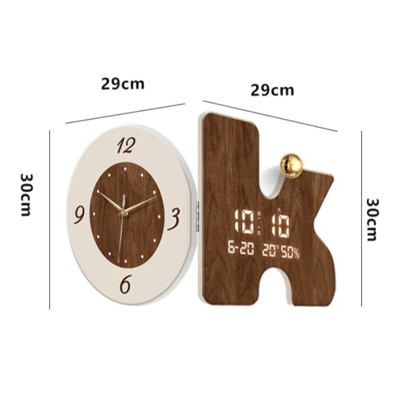 Retro Double Sided Corner Wall Clock Living Room Decor Perpetual Calendar Clock Restaurant Mute Digital Hang Clock Home Decor