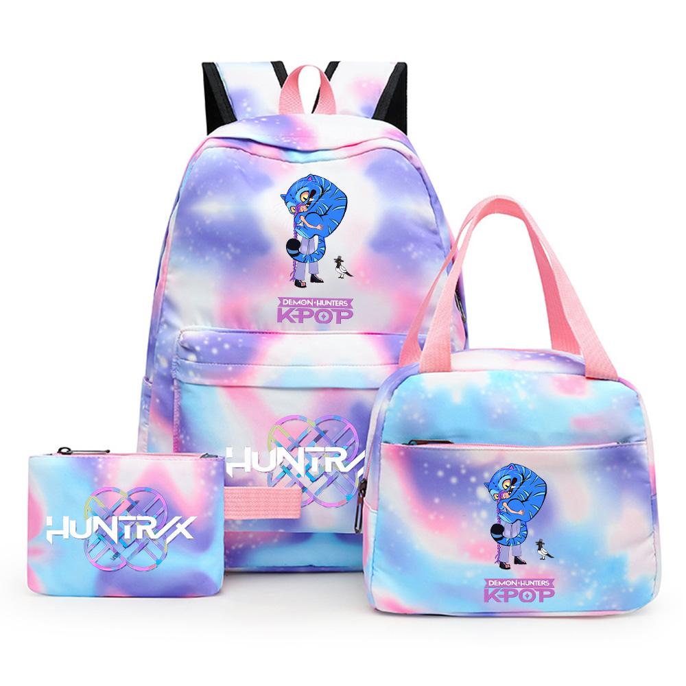 3Pcs/set Anime Printed Backpack with Shoulder Bag Pengcil Case for Teenager Large Capacity Waterproof Bookbag Back To School Gift
