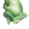 Grüner Schirm haltende Froschstatue Niedliche Garten Tierstatue Indoor Desktop Dekorativ