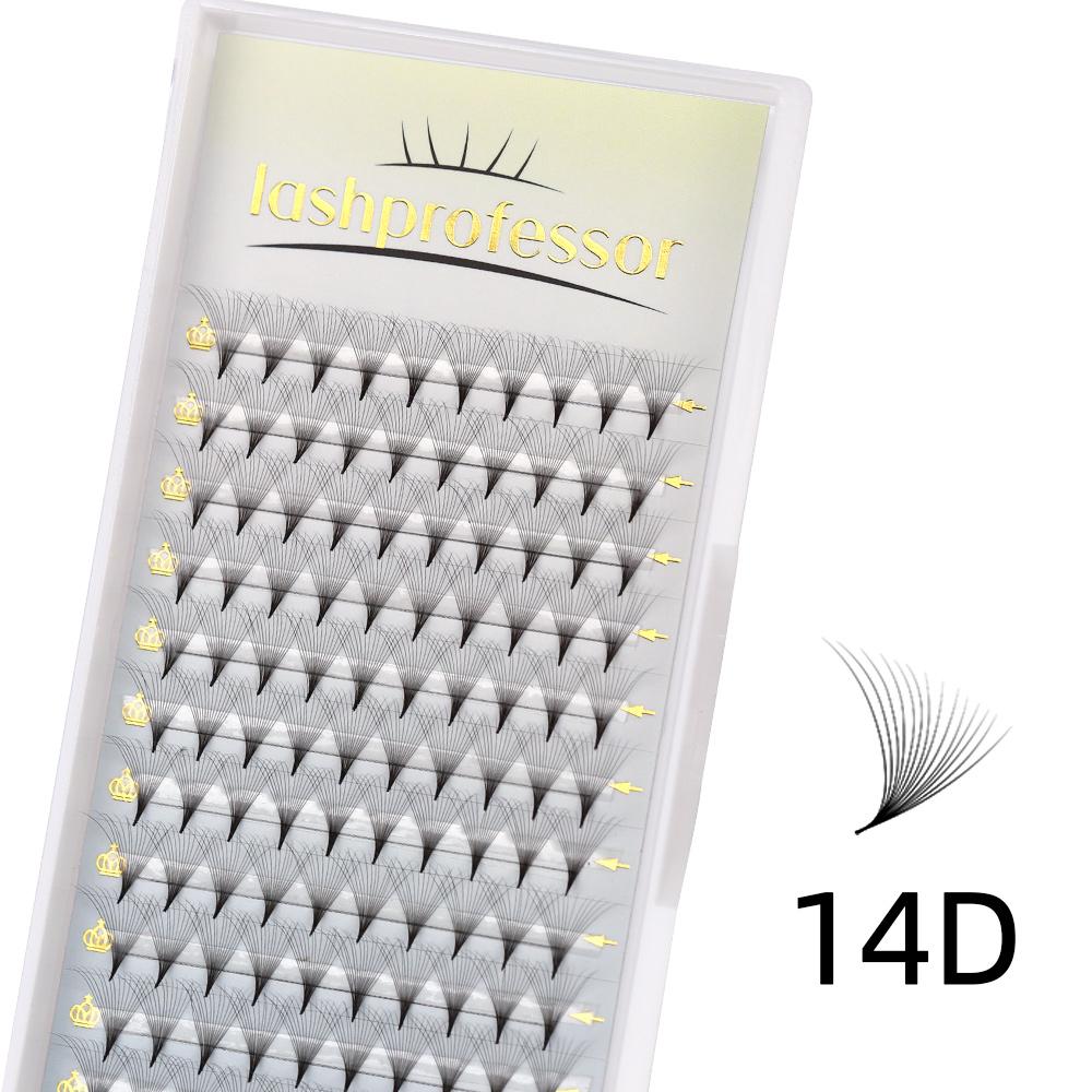 Lashprofessor 3D/4D/5D/6D Sharp Premade Volume 320Fans 8D/10D/12D Individual Lash Extension Pointy Thin Stem Russian Volume Lash