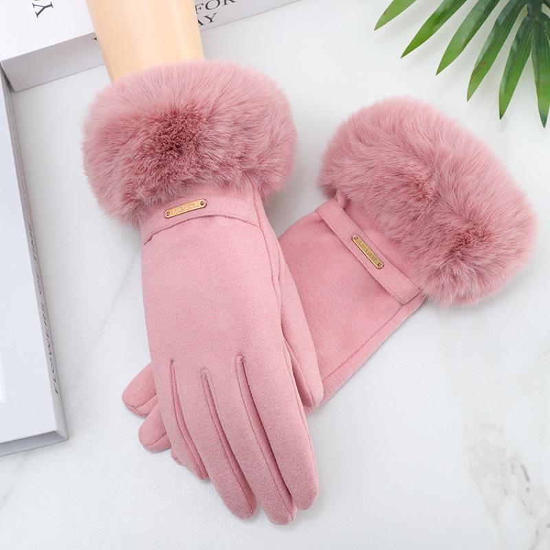 Warm Thickened Plush Open-Finger Cycling Gloves - Windproof, Coldproof Winter Wear