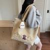 2025 Summer New Canvas Bag Cartoon Small Fresh Canvas Bag Women's Shoulder Bag Korean Japanese Shoulder Tote Bag