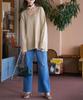 ROPE PICNIC Knit Pullover Knit Beige [WEB Exclusive] Mid-Gauge V-Neck Pullover/Anti-Static/Machine Washable, Women's, GDM64010, (27)