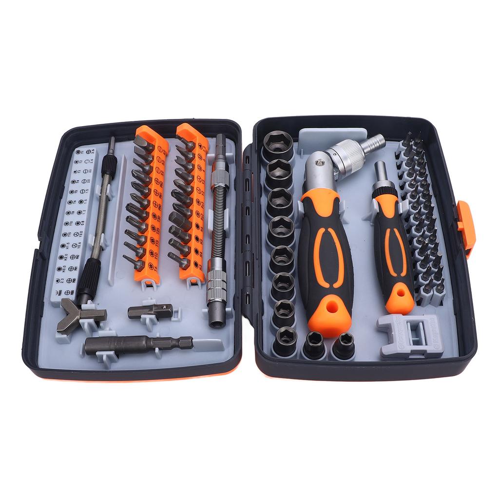 68 in 1 Ratchet Screwdriver Set CR V Steel Rotatable Ratchet Handle Extend Rod Multifunctional