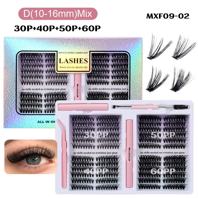 480 Clusters Diy False Eyelashes Clusters Extensions Individual Cluster Natural Segmented With Glue,Remover,Lash Brush,Tweezers