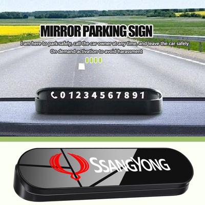 For SsangYong Car Temporary Parking Telephone Sign Phone Number Plate Auto Accessories Actyon Korando Turismo Musso Rodius