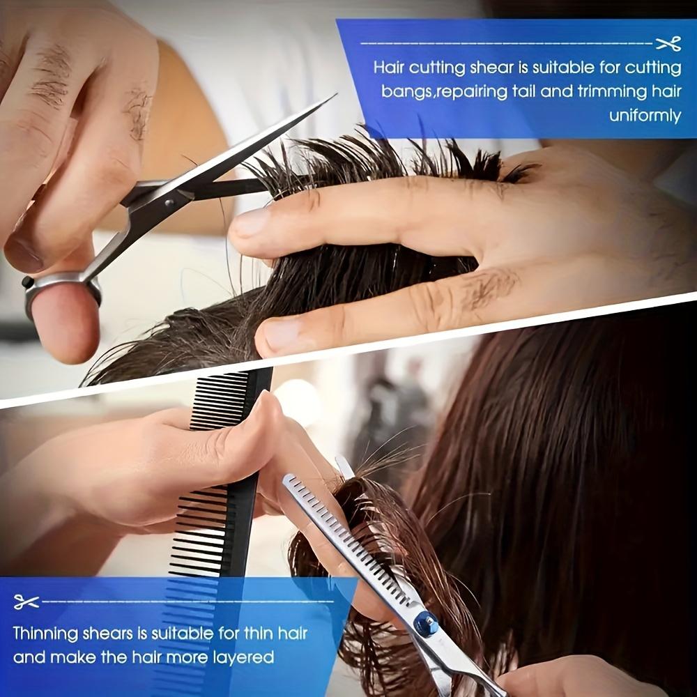 Professional Stainless Steel Haircut Scissors - Texturizing & Thinning Shears for Barbers, Salons & Home Use - Ideal for All Hair Types
