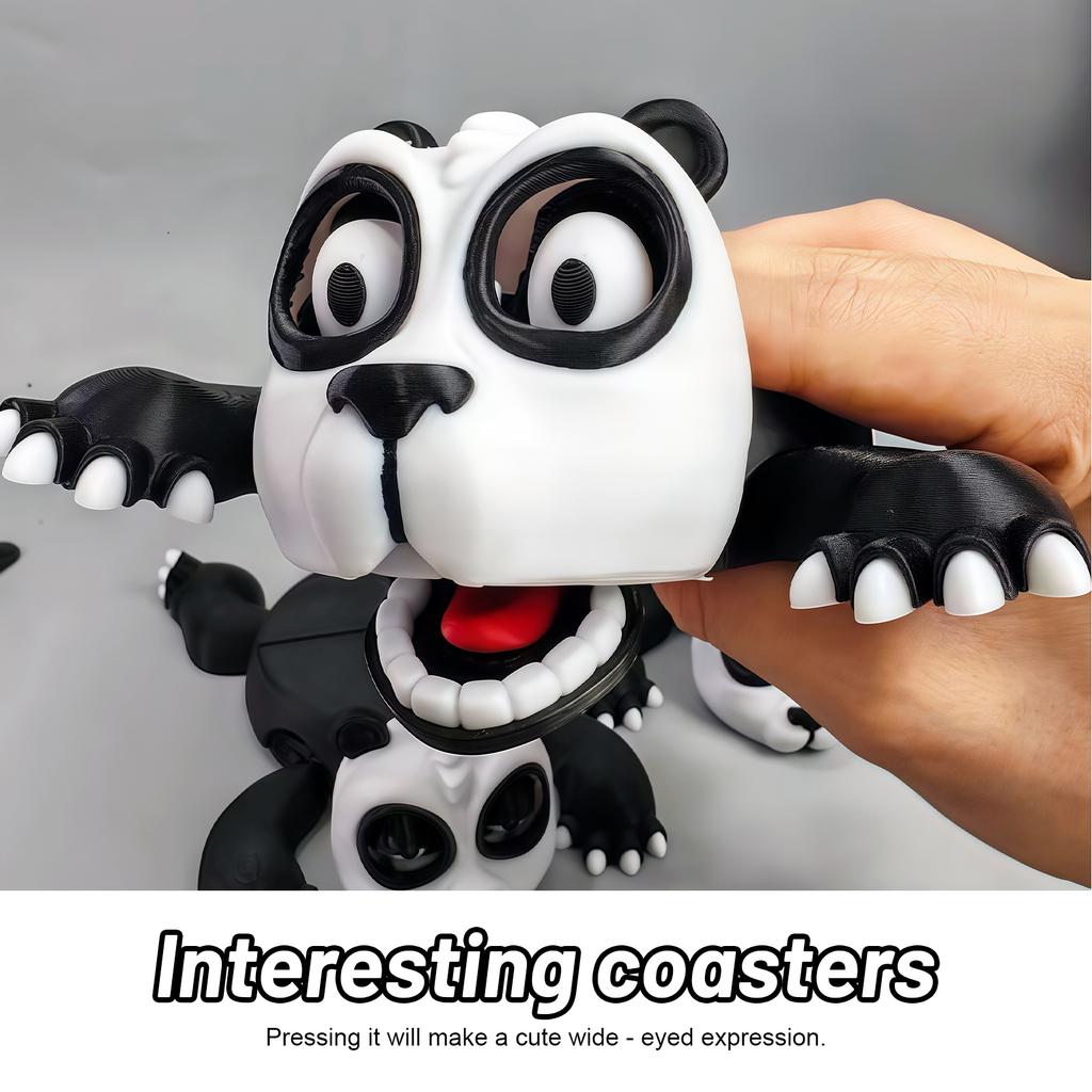Creative Panda Coaster With Funny Expression Teas Cup Holder Decorative Coffee Teas Cup Mat Open Eyed Drink Cup Pad