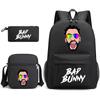 Large Capacity Schoolbag with Shoulder Strap; Student Three-piece Pencil Case Set