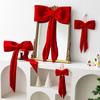 Flocking Large Bow Decor Soft Hanging Bowknot Christmas Bow Decoration  Home Decoration