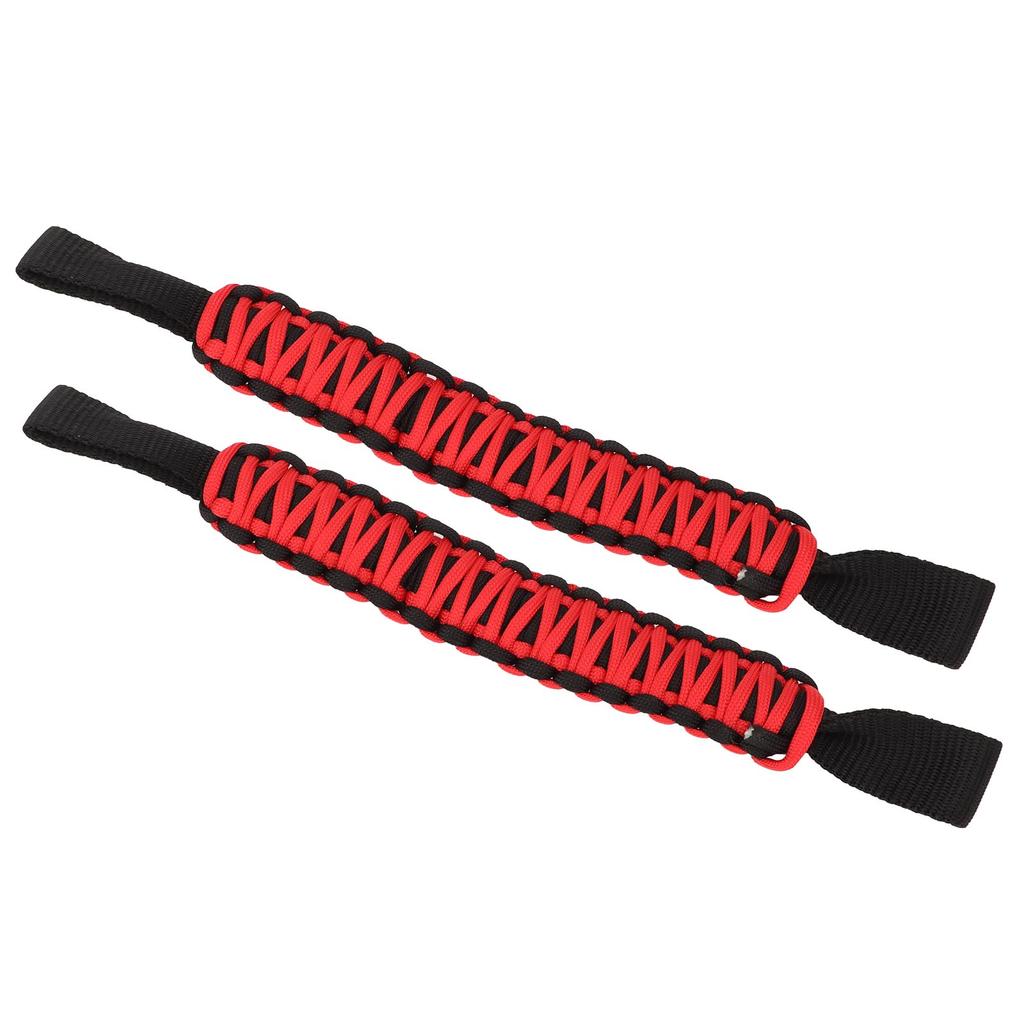 29.6cm Headrest Roll Bar Grab Handles Nonslip Paracord Handle Grips Universal for Car SUV ATV UTV RV Black Red