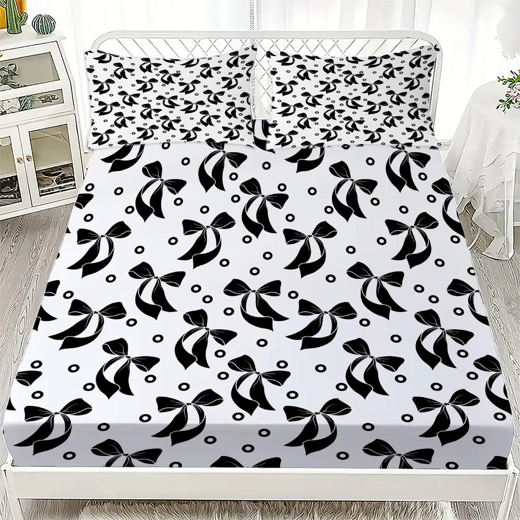 Bowknot Personalized Fitted Sheet Set Bowknot Personalized Bedding Set Comfortable Skin Friendly Cute Style 120x220cm