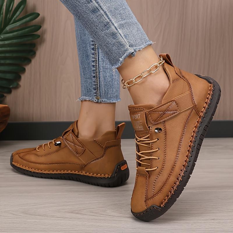 [Red Microfiber Sneakers] Vibrant Red Women's Microfiber Lace-Up Casual Sneakers | Low-Top Sporty Design, Breathable Fabric Lining