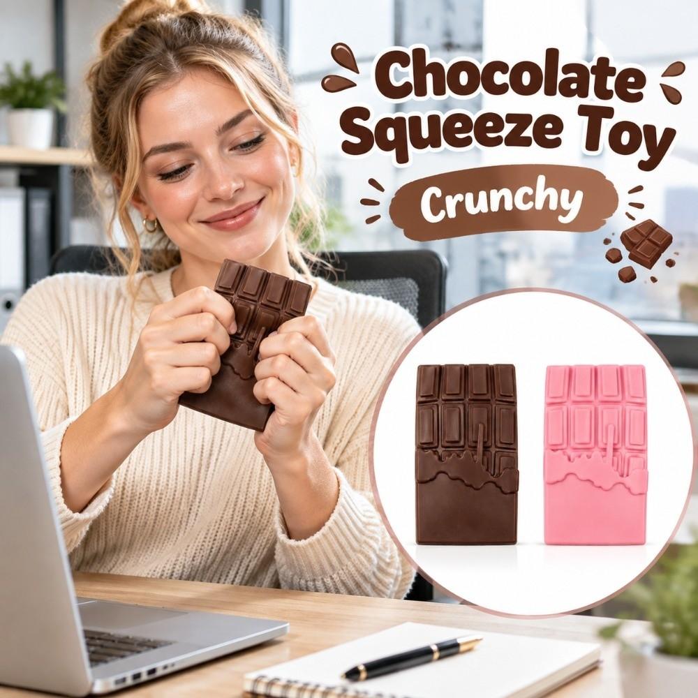 Anxiety Relief Chocolate Squeeze Toy Sound Effects Realistic Snacks Pinch  For Kids Adults