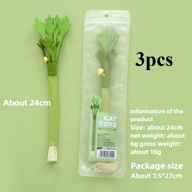 Cat Chew Toy Kitten Toy Catnip Cat Teeth Cleaning Toy Interactive Self High Catnip Molar Stick Bite with Bell Simulated Celery3