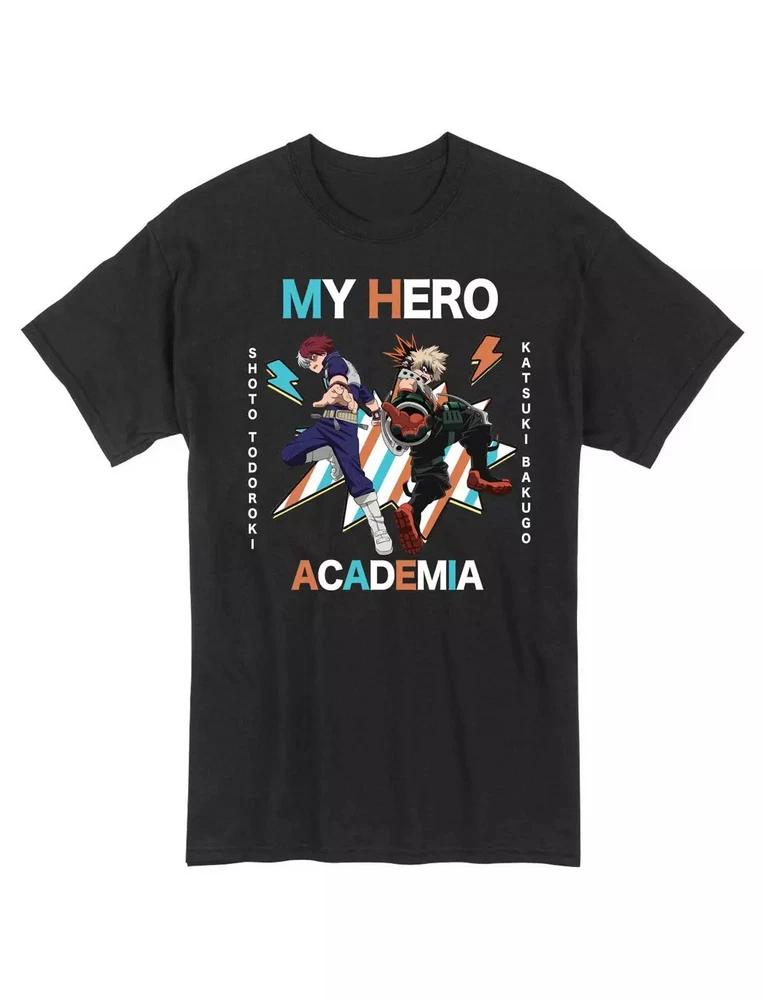 My Hero Academia Bakugo And Todoroki Anime Tshirt Black Gift For Friends S