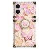 For iPhone 16 Case Stylish Flower Butterfly Pattern Ring Kickstand TPU+PC Phone Cover