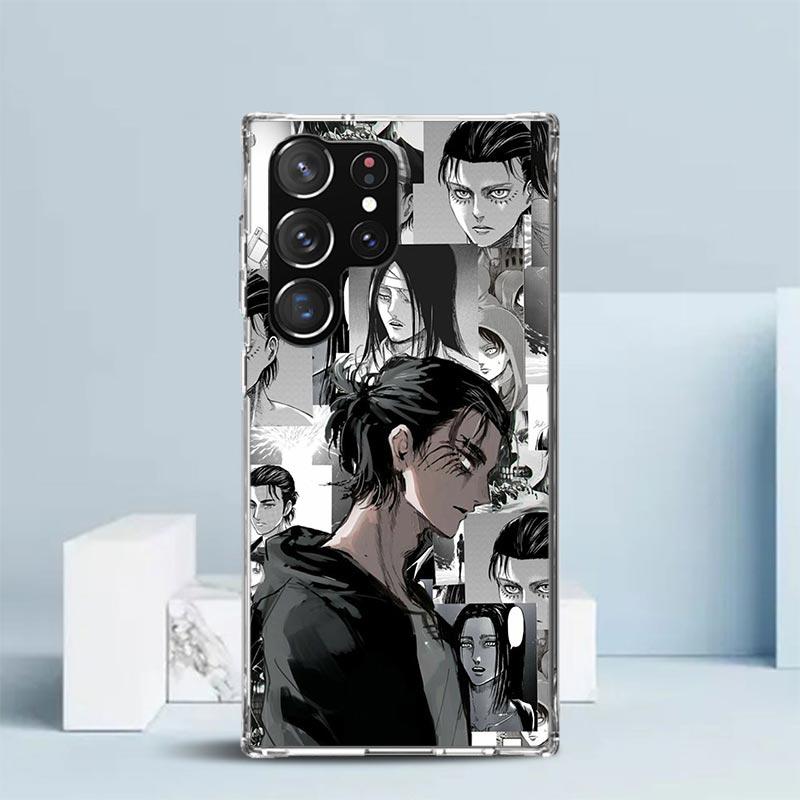 Attack Titan Anime Phone Case For Samsung Galaxy S24 S25 Edge S26 Ultra S22 S23 Plus S21 + S20 FE Soft TPU Back Cover Galaxy S22