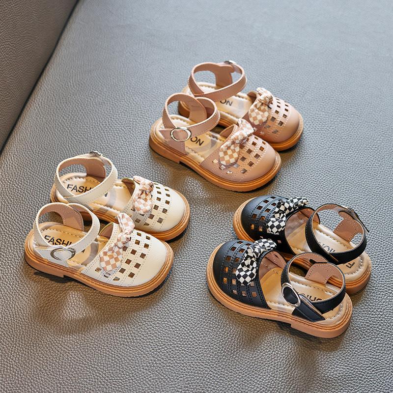Girls Sandals Summer Soft Kids 2024 Non-slip Princess Flat Japan Wind Student Versatile Shoes Children's Fashion PU Casual Shoe