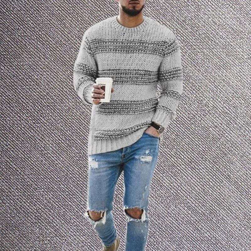 Pullover für Herren Strickwaren O-Ausschnitt Pullover Herren Streetwear Pullover Hip Hop Oversize Lässiger Retro-Pullover