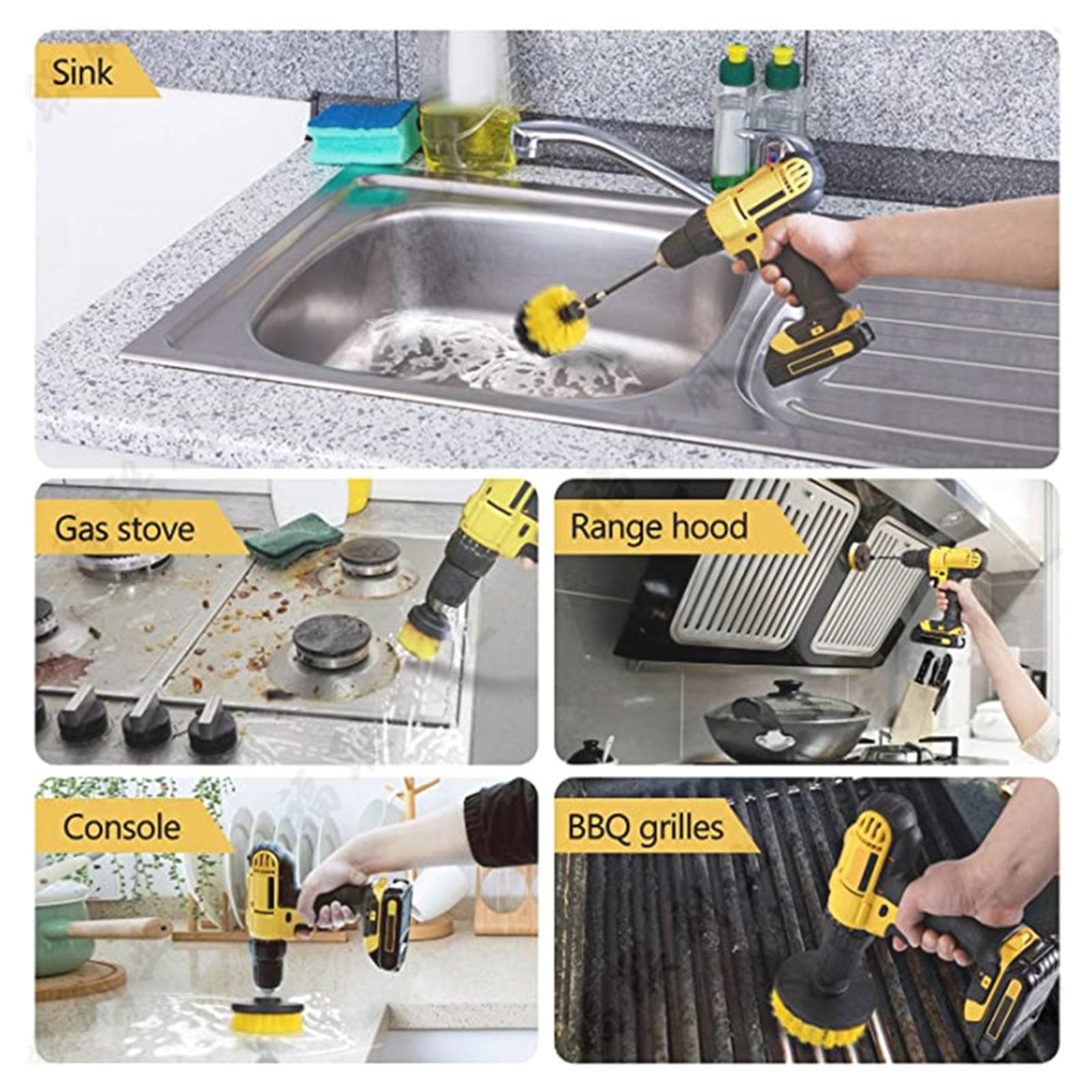 

Упаковка из 5 насадок для дрели и щетки, набор для электрощетки, удлиненная насадка для чистки плитки в ванной