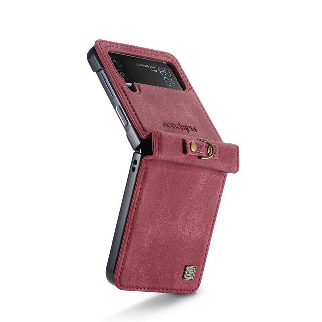 

Роскошный ремешок из кожи, аксессуары для телефонов, чехол для Samsung Galaxy Z Flip4 Flip 4 5g Zflip4, складной чехол для Samsung Z Flip4 for Samsung Z Flip 4 красный