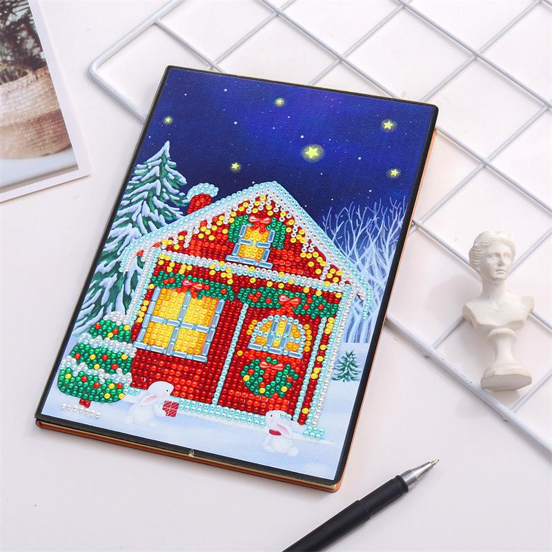Neues Notizbuch Diamantmalerei Kinder DIY Kreativ Speziell geformter Heller Diamant 50 Seiten Notizbuch Aufkleber Diamant A5 Buch